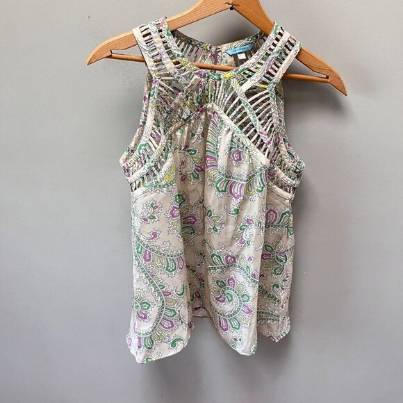 Leifnotes Idella Silk‎ Paisley Tank- Size 0 - Picture 1 of 6